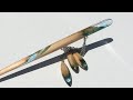 木とレジンのかんざし の作り方 How to make wood and epoxy hairpin.