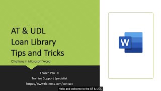 AT & UDL Loan Library - Tips and Tricks - Windows Citations