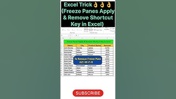 ExcelTrick🤔#Freeze Pane Apply & Remove Shortcut Key#exceltips#excel#exceltutorial#excelshorts#excel
