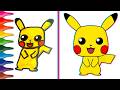 Picachu How to Drawing and Coloring | asmr