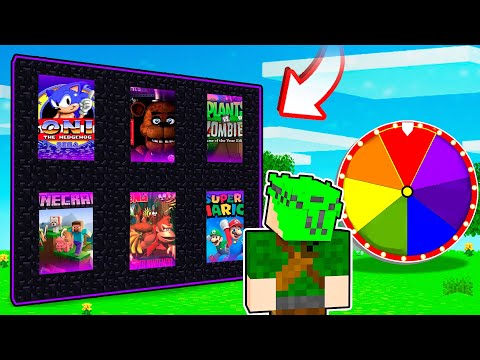 ROLETA DE PORTAIS DOS JOGOS NO MINECRAFT!! (Sonic, Plants vs Zombies, Five Nights, Mario)