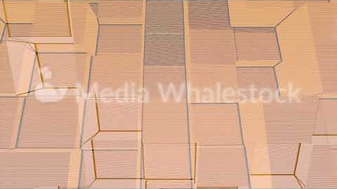 Animation of beige wall of cubes moving forward and backward, seamless loop. Animation. Abstract