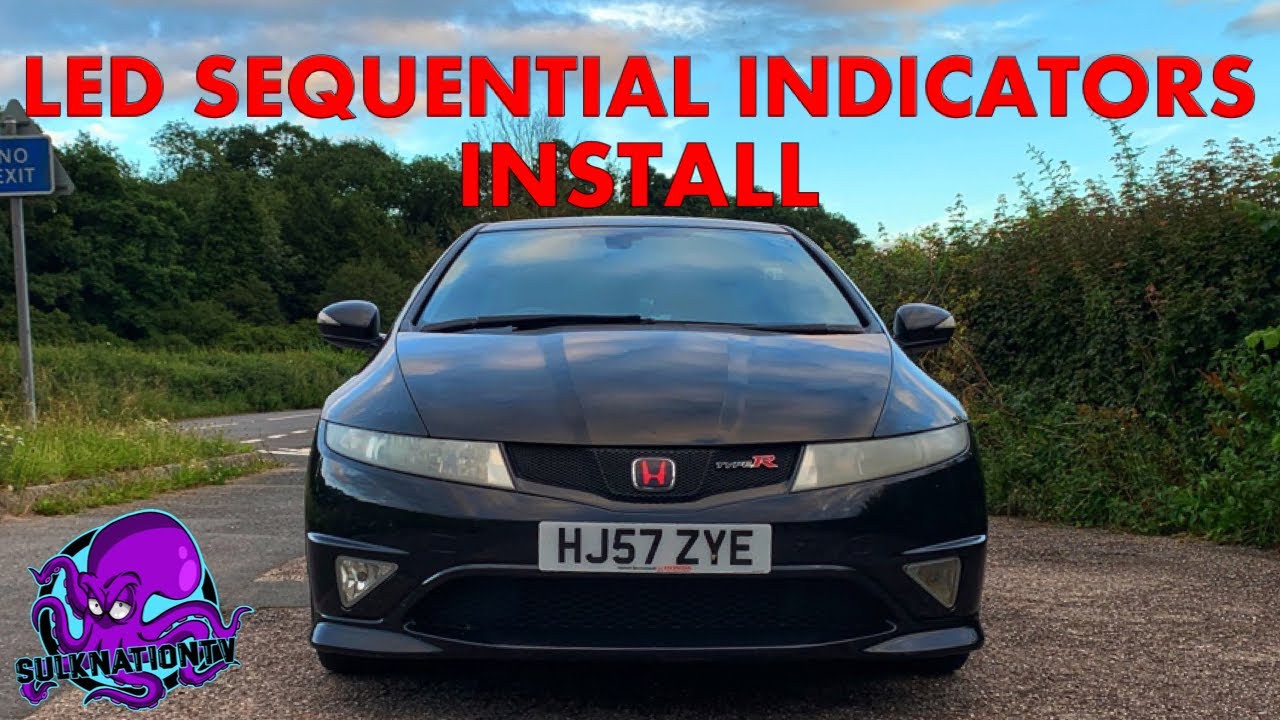 LED SEQUENTIAL INDICATORS INSTALL ON THE FN2 CIVIC TYPE R! - YouTube