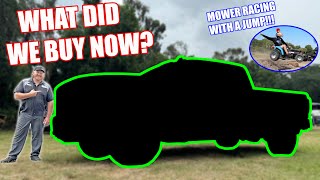 Our NEW Shop Truck What Did We Get + We Enter Into Some Backyard Mower Races Can We Win