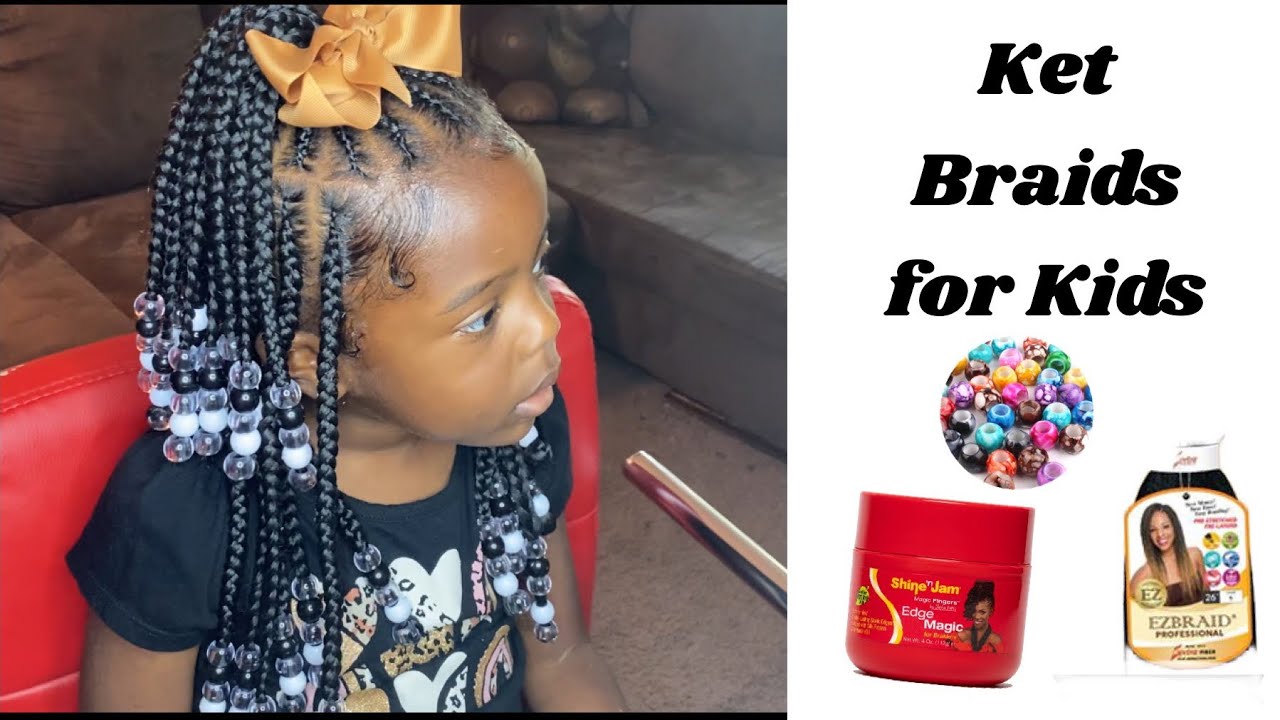 CUTE & EASY KIDS KNOTLESS BOX BRAIDS WITH BEADS ✨💕 