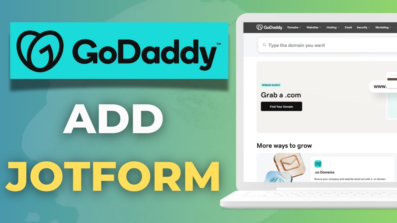 HOW TO ADD JOTFORM IN GODADDY WEBSITE - YouTube