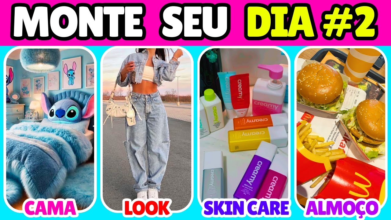 MONTE SEU DIA PARTE 2 ✨ ESCOLHA COMO SERIA O DIA PERFEITO #quiz #monteseudia #monte
