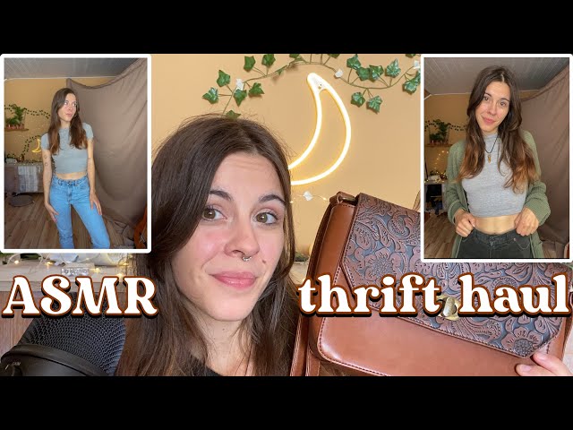 ASMR Thrifted Try On Haul - whispered show & tell ✨