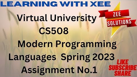 CS508 Assignment 1 spring 2023 virtual University of pakistan