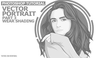 3/4 Monochrome Vector Portraits Photoshop Tutorial Wear Shading