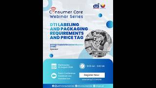 Consumer Care Webinar Series #318: DTI Labeling and Packaging Requirements and Price Tag