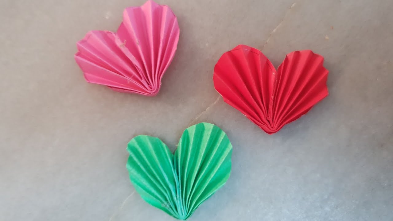 Easy 3D Paper Heart Origami | How to make very simple 3D Paper Heart ...