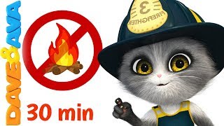 Five Little Firemen  Fire Truck |  Baby Songs and Nursery Rhymes | Dave and Ava