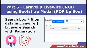 Laravel 9 Livewire CRUD 5: Search bar /filter data in Livewire | Livewire Search with Pagination