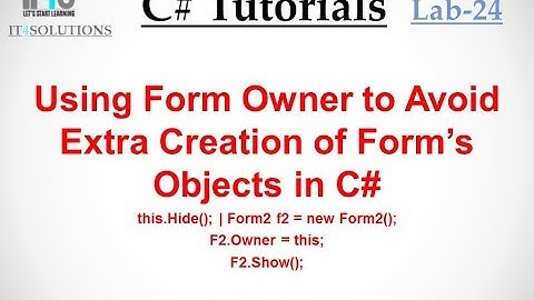 C# Tutorial in Urdu - Using Form