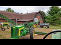 Corn picking in the fall with John Deere equipment