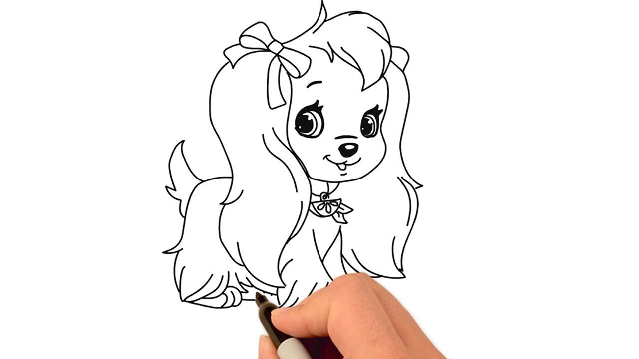 How To Draw A Cat Dog Drawing For Kids Drawing So Cute A Dog Easy Drawing Tutorial Youtube