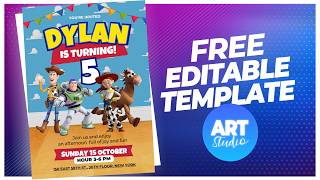 How to Make a FREE Toy Story Birthday Invitation in Canva 🎂 | Easy & Editable Template