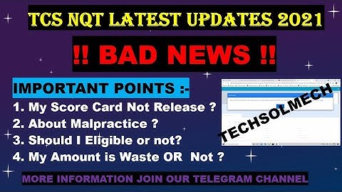 🔴Bad News😭TCS NQT || Score card || Malpractice || Not Eligible Next 1 year 😱