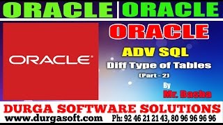 Oracle Tutorial || Oracle|Sql Diff Type of Tables Part-2 by basha
