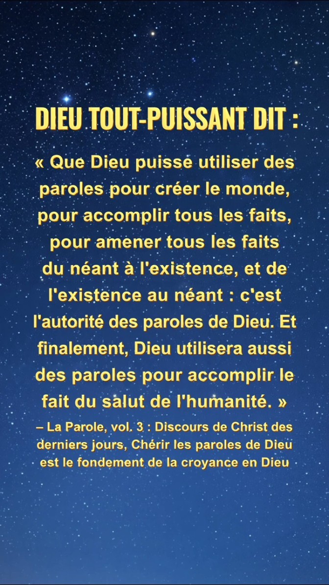 Sois calme devant Dieu, Lis Ses paroles