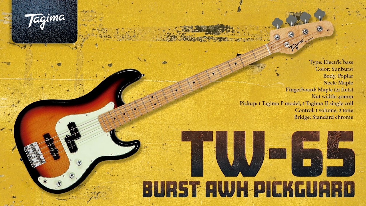 TW-65 SUNBURST AWH Pickguard ベース / Tagima Guitars - YouTube
