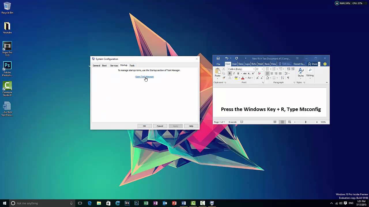How to speed up your boot in windows 7,8 and 10