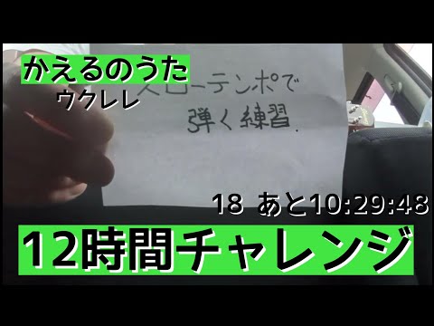 かえるのうた ウクレレ 12時間チャレンジ 18 スローテンポで弾く