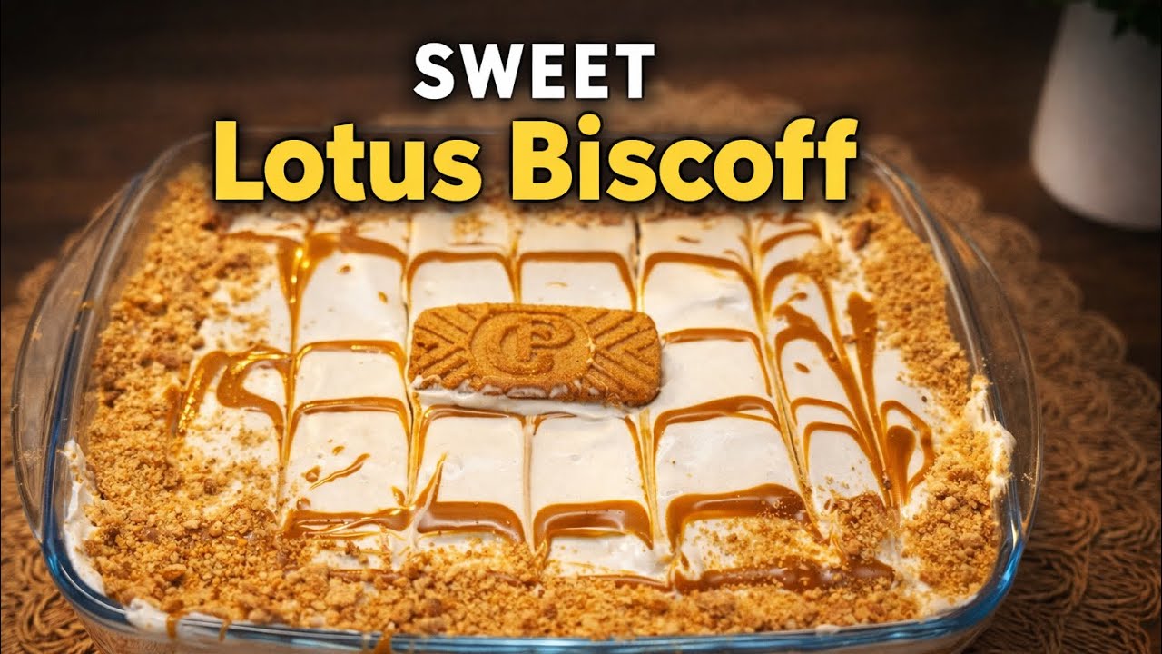  🍰No Bake Lotus Biscoff Dessert | Easy & Creamy Biscoff Delight Recipe 