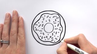donut draw cartoon sprinkles donuts drawing drawings iced cream sketch ice thiebaud wayne