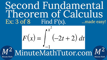 Second Fundamental Theorem of Calculus | Ex. 3 of 8| F(x)=Integral from -1 to x^2 of (-2t+2) dt