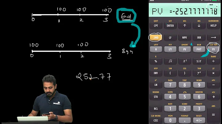 Texas Instruments BA II Plus Tutorial for CFA and FRM - Annuity Due