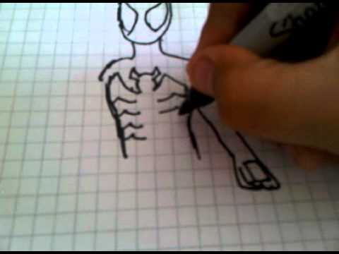 how to draw black spiderman - YouTube