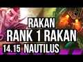 RAKAN & Jinx vs NAUTILUS & Miss Fortune (SUP) | Rank 1 Rakan, Rank 4 | EUW Challenger | 14.15