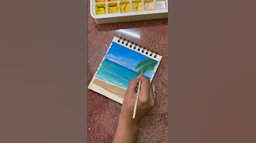 EASY gouache #landscapeart #artwork #gouache #himimiyagouache #ytshort #artoftheday #trendingshorts