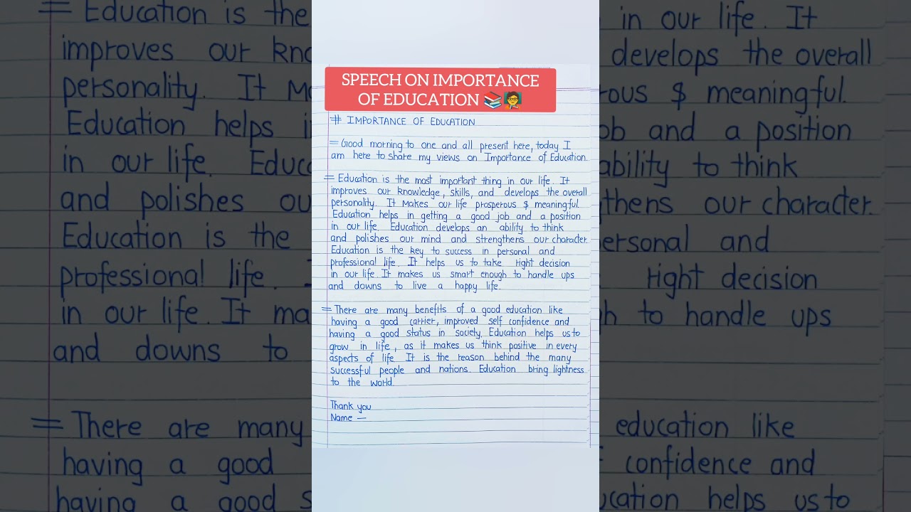 Speech on Importance of Education π§βπ«π || 10 lines Speech on Importance of Education