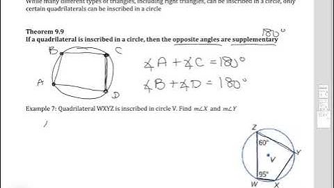 Geometry CP Lesson 9.4 Inscribed Angles Vid #4