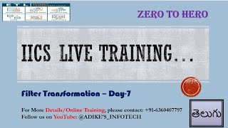 Zero To Hero - IICS || DAY-7 | Filter Transformation || #iics #itrainingforsoftwarejob #sqldeveloper