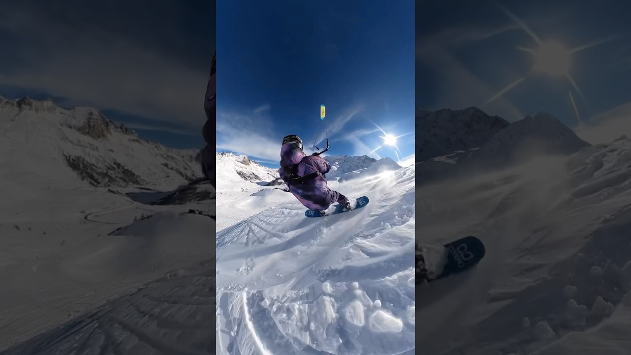 Powder snowkite party #powder #snowboarding #snowboard #snowkite #kite #kiting #fly