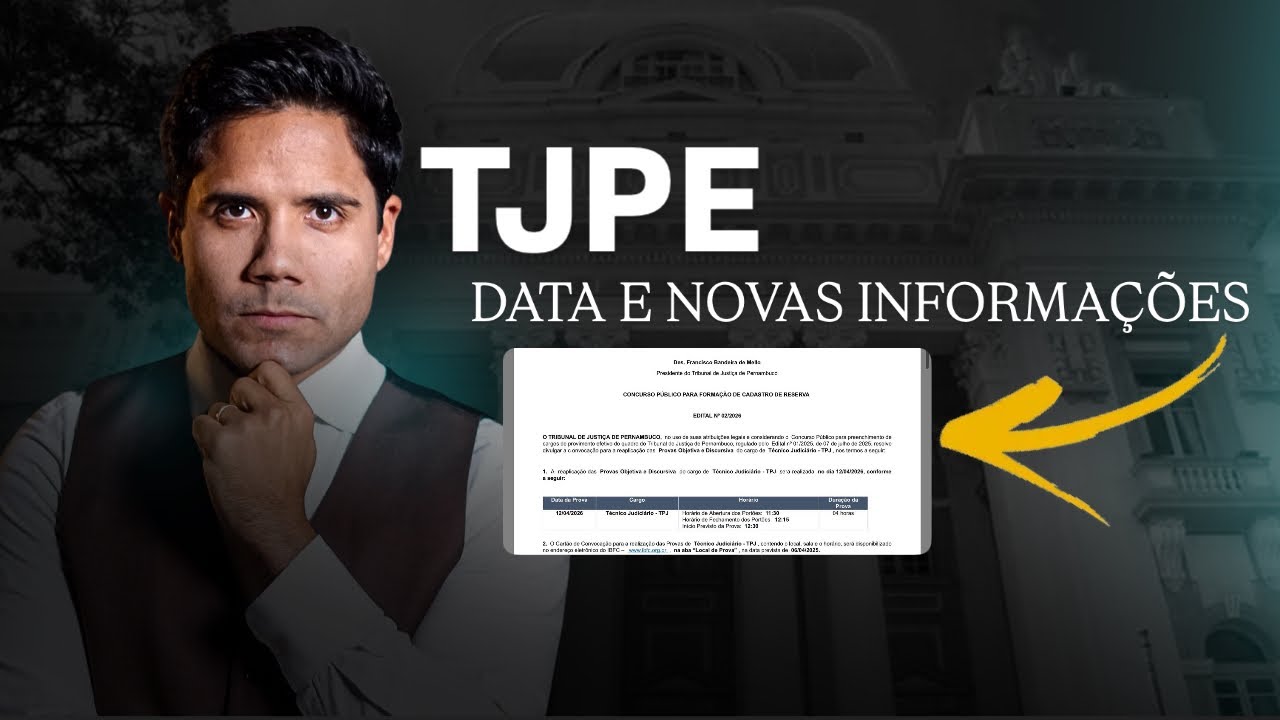 Concurso TJPE: data, prova, nível e novas informações, banca IBFC