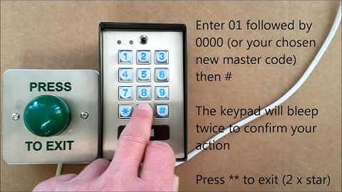 K301/A keypad - How to reset the master code