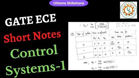 [#8] GATE Short Notes - Control Systems - Part 1