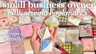 BULK SEWING BOOKMARKS🧵📚 || Prepping my bestselling fabric corner bookmarks using my sewing scraps!