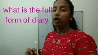 what is the full form of diary/what is the definition of diary and hindi and Bengali meaning