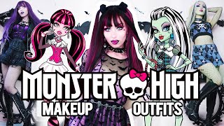 🖤 HALLOWEEN COSTUME IDEAS + MAKEUP TUTORIALS 🖤 Monster High Outfits | Goth Alt Fashion | Vesmedinia