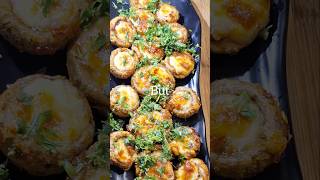 cheese stuffed butter garlic Mushroom in air fryer🔥 #cheese #mushroom #airfryer #viralrecipe