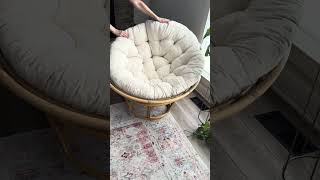 Papasan Rattan Round Armchair with Cushion