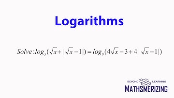 Logarithms: Practice Question 9: log3(x^1.2+|x^1/2-1|)=log9(4x^1.2-3+4|x^1/2-1|)