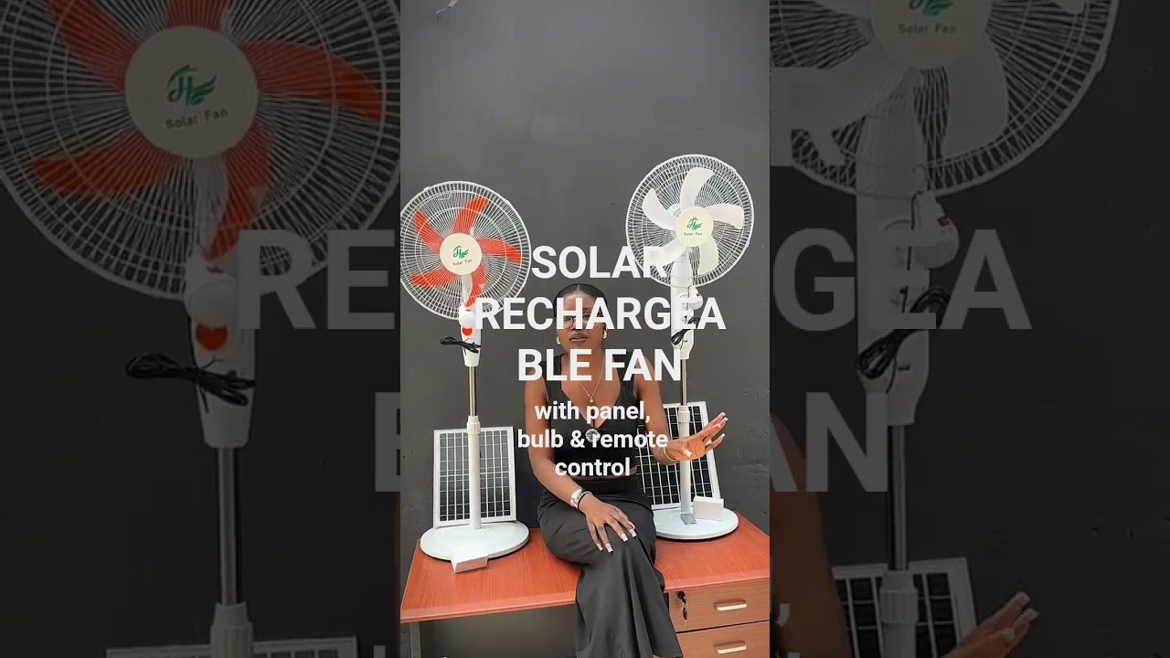 Quality Solar Rechargable Fan With Panel, Bulb and Remote Control