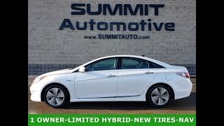 2015 HYUNDAI SONATA LIMITED HYBRID DIAMOND WHITE WALK AROUND REVIEW 9J303B SOLD!